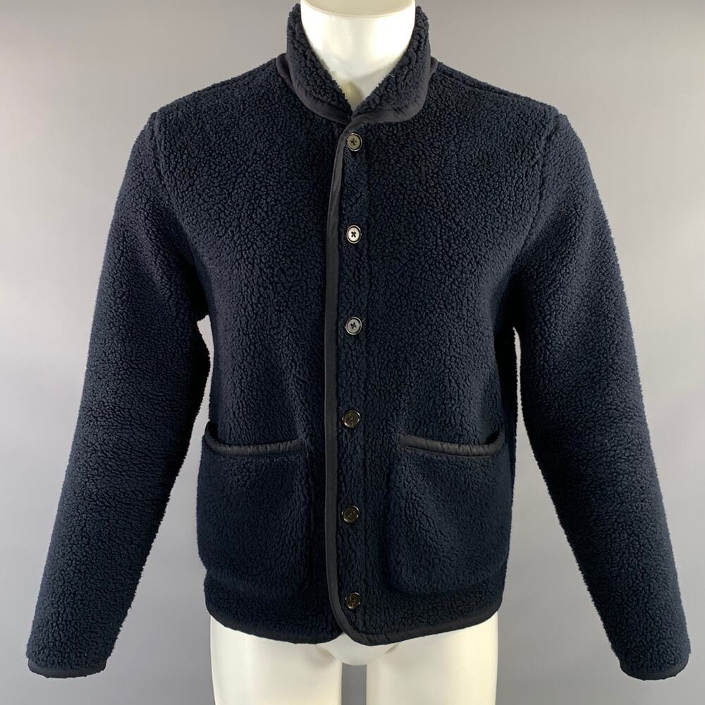 UNIVERSAL WORKS Size S Navy Acrylic Polyester Sherpa Jacket